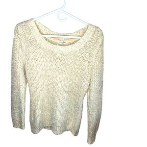Maison Jules Cream Eyelash Sweater size medium.